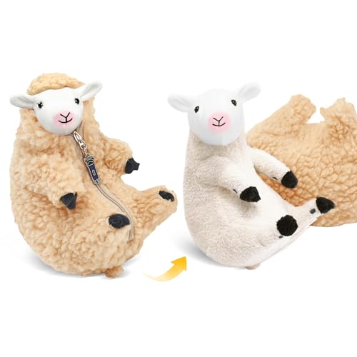 Kawaii Geschorenes Schaf Kuscheltier Plüschtier - Süße Geschenk Ziege Plush Stofftier Plüsch Spielzeug - Lustige Ostern Weihnachten Valentinstag Geburtstag Geschenke für Kinder Frauen Mädchen Jungen von AGRIMONY