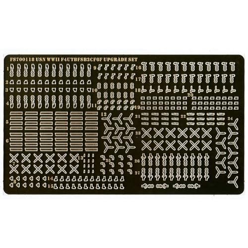 Fotogeätzte Teile for Trägerflugzeuge Der US Navy (F4U, TBF, SB2C, F6F) Im Maßstab 1:700 – Upgrade-Kit for Flugzeugmodelle von AGSDGAWD