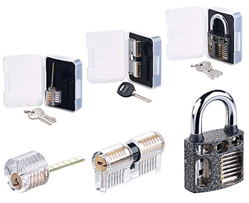 AGT Zubehör zu Pickset: Lockpicking-Erweiterungs-Set aus 2 Türschlössern & 1 Vorhänge-Schloss (Übungsschlösser, Schlösser öffnen, Türschlösser) von AGT