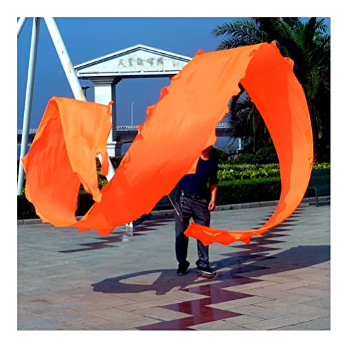 Tanzbänder Gymnastikband Sport-Fitness-Tanz-Luftschlangen, Outdoor-Park-Rasen-Schaukel, Spinning Dragon Ribbon, Beste Geburtstagsgeschenke for Eltern (Color : Orange, Size : 8m/26ft) von AGYHAM