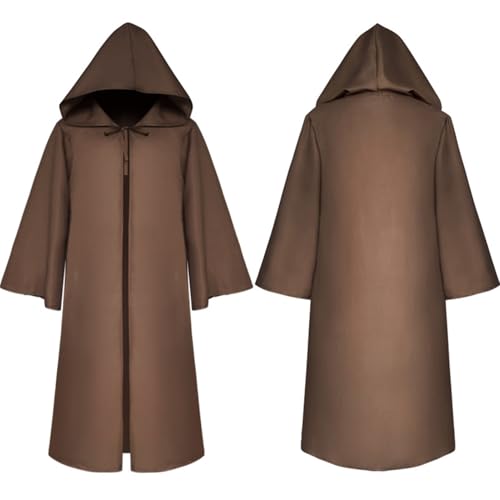 AGYMNX Geister Umhang mit Kapuze Halloween Kostüm Mittelalter Umhang Kapuzenumhang Erwachsener Vampir Gruselige Ghost Mantel Halloween Karneval Kostüm für Herren Kaffeebraun XXL AGYMNX Geister Umhang mit Kapuze Halloween Kostüm Mittelalter Umhang Kapuzenumhang Erwachsener Vampir Gruselige Ghost Mantel Halloween Karneval Kostüm für Herren Kaffeebraun XXL von AGYMNX