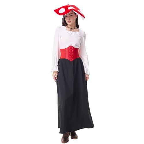 AHAKLO Halloween Kostüm Damen Vampir Gothic Kleid Karneval Hexenkostüm Festival Outfit Mittelalter Kleidung Umhang Hut Kopfschmuck Accessoires Elfen Elben Indianer Wikinger Cosplay AHAKLO Halloween Kostüm Damen Vampir Gothic Kleid Karneval Hexenkostüm Festival Outfit Mittelalter Kleidung Umhang Hut Kopfschmuck Accessoires Elfen Elben Indianer Wikinger Cosplay von AHAKLO