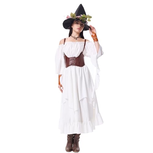 AHAKLO Halloween Kostüm Damen Vampir Gothic Kleid Karneval Hexenkostüm Festival Outfit Mittelalter Kleidung Umhang Hut Kopfschmuck Accessoires Elfen Elben Indianer Wikinger Cosplay AHAKLO Halloween Kostüm Damen Vampir Gothic Kleid Karneval Hexenkostüm Festival Outfit Mittelalter Kleidung Umhang Hut Kopfschmuck Accessoires Elfen Elben Indianer Wikinger Cosplay von AHAKLO
