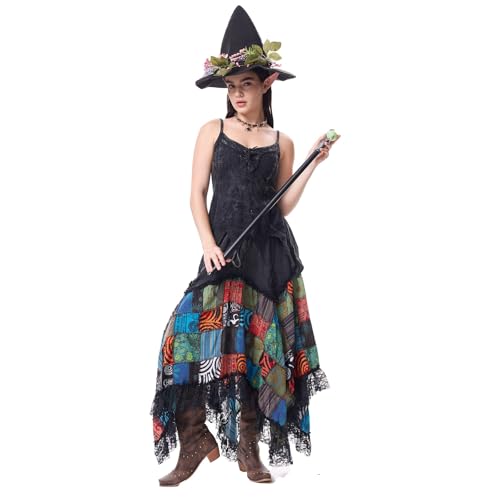 AHAKLO Halloween Kostüm Damen Vampir Gothic Kleid Karneval Hexenkostüm Festival Outfit Mittelalter Kleidung Umhang Hut Kopfschmuck Accessoires Elfen Elben Indianer Wikinger Cosplay AHAKLO Halloween Kostüm Damen Vampir Gothic Kleid Karneval Hexenkostüm Festival Outfit Mittelalter Kleidung Umhang Hut Kopfschmuck Accessoires Elfen Elben Indianer Wikinger Cosplay von AHAKLO