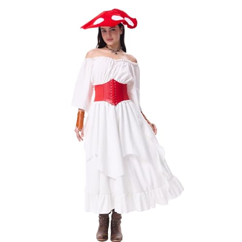 AHAKLO Halloween Kostüm Damen Vampir Gothic Kleid Karneval Hexenkostüm Festival Outfit Mittelalter Kleidung Umhang Hut Kopfschmuck Accessoires Elfen Elben Indianer Wikinger Cosplay AHAKLO Halloween Kostüm Damen Vampir Gothic Kleid Karneval Hexenkostüm Festival Outfit Mittelalter Kleidung Umhang Hut Kopfschmuck Accessoires Elfen Elben Indianer Wikinger Cosplay von AHAKLO