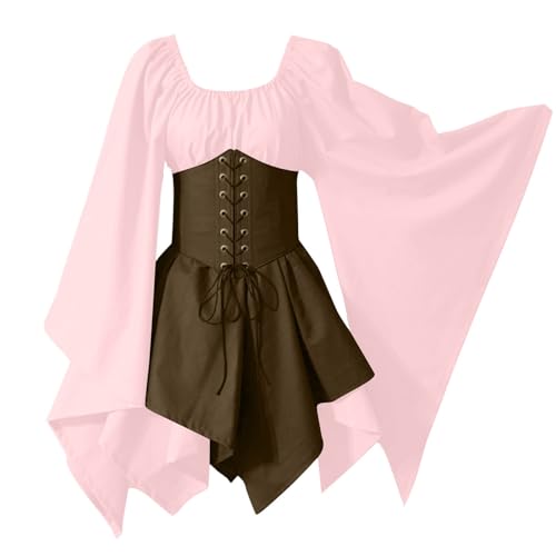 AHAKLO Mittelalter Kleidung Damen Fledermausärmel Halloween Kostüm Gothic Kleid Langarm Renaissance Dress Mittelalterkleider Karneval Partykleid Viktorianisches Kleid AHAKLO Mittelalter Kleidung Damen Fledermausärmel Halloween Kostüm Gothic Kleid Langarm Renaissance Dress Mittelalterkleider Karneval Partykleid Viktorianisches Kleid von AHAKLO