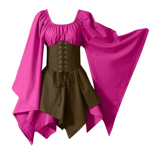 AHAKLO Mittelalter Kleidung Damen Fledermausärmel Halloween Kostüm Gothic Kleid Langarm Renaissance Dress Mittelalterkleider Karneval Partykleid Viktorianisches Kleid AHAKLO Mittelalter Kleidung Damen Fledermausärmel Halloween Kostüm Gothic Kleid Langarm Renaissance Dress Mittelalterkleider Karneval Partykleid Viktorianisches Kleid von AHAKLO