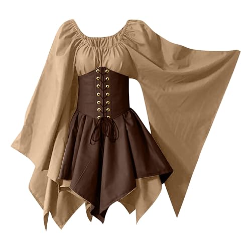 AHAKLO Mittelalter Kleidung Damen Fledermausärmel Halloween Kostüm Gothic Kleid Langarm Renaissance Dress Mittelalterkleider Karneval Partykleid Viktorianisches Kleid AHAKLO Mittelalter Kleidung Damen Fledermausärmel Halloween Kostüm Gothic Kleid Langarm Renaissance Dress Mittelalterkleider Karneval Partykleid Viktorianisches Kleid von AHAKLO