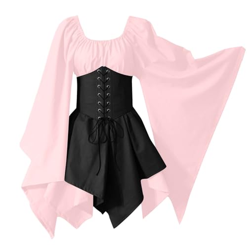 AHAKLO Mittelalter Kleidung Damen Fledermausärmel Halloween Kostüm Gothic Kleid Langarm Renaissance Dress Mittelalterkleider Karneval Partykleid Viktorianisches Kleid AHAKLO Mittelalter Kleidung Damen Fledermausärmel Halloween Kostüm Gothic Kleid Langarm Renaissance Dress Mittelalterkleider Karneval Partykleid Viktorianisches Kleid von AHAKLO
