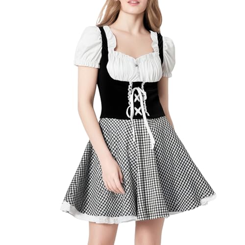 AHAKLO Oktoberfest Damen Outfit Schlicht Dirndl Samt Damen Midi Knielang Trachtenkleid Modern Barock Kleid Elegant Dirndl-Komplettsets Karneval Kostüme Frauen AHAKLO Oktoberfest Damen Outfit Schlicht Dirndl Samt Damen Midi Knielang Trachtenkleid Modern Barock Kleid Elegant Dirndl-Komplettsets Karneval Kostüme Frauen von AHAKLO