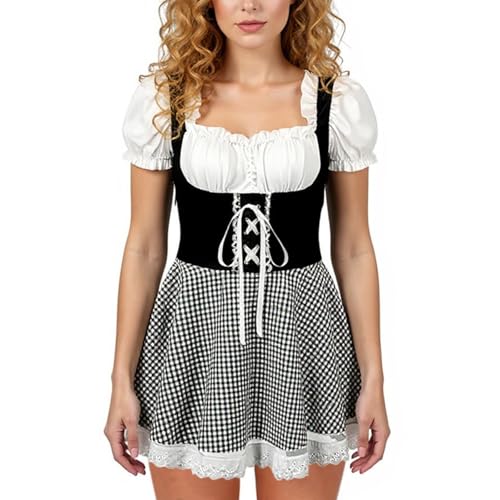 AHAKLO Oktoberfest Damen Outfit Schlicht Dirndl Samt Damen Midi Knielang Trachtenkleid Modern Barock Kleid Elegant Dirndl-Komplettsets Karneval Kostüme Frauen AHAKLO Oktoberfest Damen Outfit Schlicht Dirndl Samt Damen Midi Knielang Trachtenkleid Modern Barock Kleid Elegant Dirndl-Komplettsets Karneval Kostüme Frauen von AHAKLO