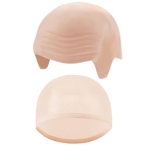 AHANDMAKER 1 Stück Glatzenkappe 175 210mm Innendurchmesser HD Perückenkappe Kunststoff Kopfbedeckung Realistische Kostüm Requisite Für Bühnen Breaking Party Halloween Cosplay Dekoration von AHANDMAKER
