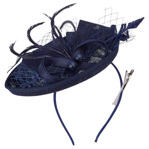 AHANDMAKER 1 Stück Vintage Tea Party Kleidung Outfit Stirnband Hüte Kentucky Fascinator Hüte Elegante Mesh Haarbänder Für Hochzeiten Party Halloween Und Festivals Dunkelblau AHANDMAKER 1 Stück Vintage Tea Party Kleidung Outfit Stirnband Hüte Kentucky Fascinator Hüte Elegante Mesh Haarbänder Für Hochzeiten Party Halloween Und Festivals Dunkelblau von AHANDMAKER