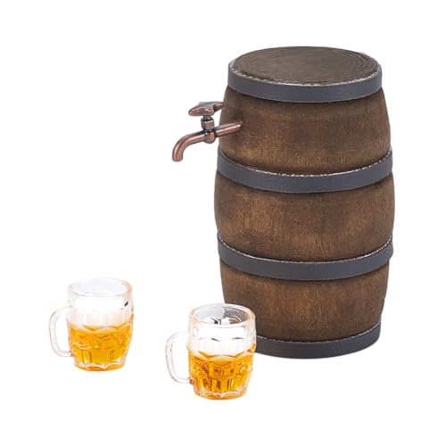 AHANDMAKER 3 Stück Mini Holz Bierfass Weinfass Mini Holz Bierfass Statue mit Mini Weinglas Bar Zubehör DIY Crafts AHANDMAKER 3 Stück Mini Holz Bierfass Weinfass Mini Holz Bierfass Statue mit Mini Weinglas Bar Zubehör DIY Crafts von AHANDMAKER