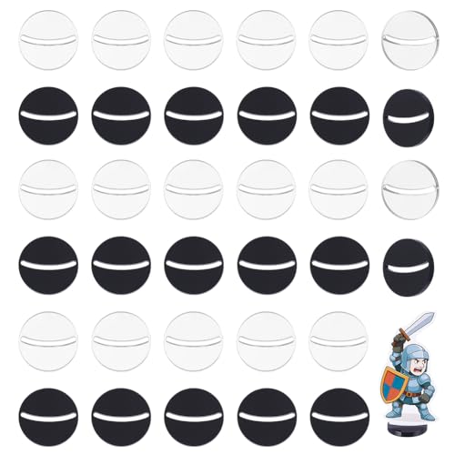 AHANDMAKER 40 Stück 2 Farben Papier Miniatur Basen 1 Zoll Spiel Karte Stehen Mit 1.5mm Slot Papier Figur Halter Für Spiel Geburtstag Party Tisch Schwarz & Klar 20mm AHANDMAKER 40 Stück 2 Farben Papier Miniatur Basen 1 Zoll Spiel Karte Stehen Mit 1.5mm Slot Papier Figur Halter Für Spiel Geburtstag Party Tisch Schwarz & Klar 20mm von AHANDMAKER