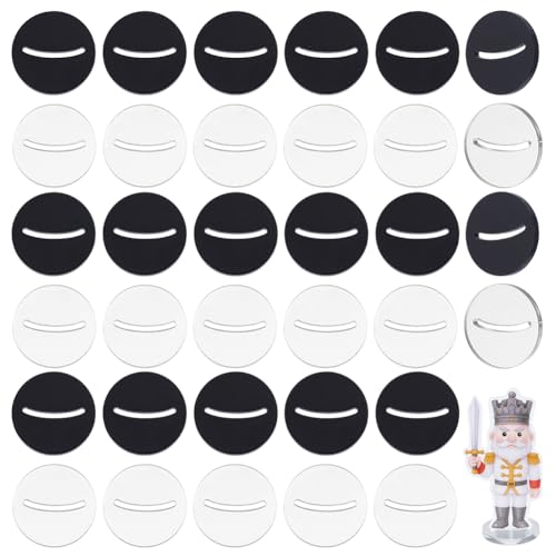AHANDMAKER 40 Stück 2 Farben Papier Miniatur Basen 1 Zoll Spielkartenständer Mit 1.7 Mm Schlitz Papierfigurenhalter Für Tisch Kriegsspiel Schwarz & Klar 25mm AHANDMAKER 40 Stück 2 Farben Papier Miniatur Basen 1 Zoll Spielkartenständer Mit 1.7 Mm Schlitz Papierfigurenhalter Für Tisch Kriegsspiel Schwarz & Klar 25mm von AHANDMAKER