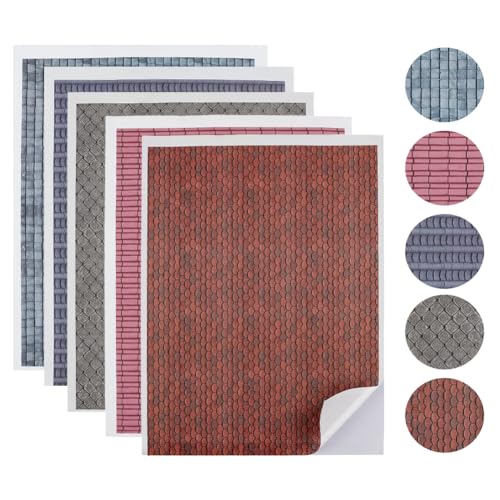 AHANDMAKER 5 Stück 5 Farben Selbstklebende Dachziegel Und Schindeln Für Minihäuser 1:12 Puppenhaus Miniatur Dachziegel Papier Haus Blätter Pads Mini Fliesen Modell Gebäude Set Für DIY AHANDMAKER 5 Stück 5 Farben Selbstklebende Dachziegel Und Schindeln Für Minihäuser 1:12 Puppenhaus Miniatur Dachziegel Papier Haus Blätter Pads Mini Fliesen Modell Gebäude Set Für DIY von AHANDMAKER