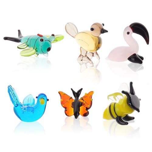 AHANDMAKER 6 Stück Mini-Tierfiguren, 6 Stile Glastierfiguren Für Die Tischdekoration, Libelle Vogel Bienen Taube Flamingo Schmetterling Glas Display Miniatur Für Jahrestag Geburtstagsgeschenk AHANDMAKER 6 Stück Mini-Tierfiguren, 6 Stile Glastierfiguren Für Die Tischdekoration, Libelle Vogel Bienen Taube Flamingo Schmetterling Glas Display Miniatur Für Jahrestag Geburtstagsgeschenk von AHANDMAKER