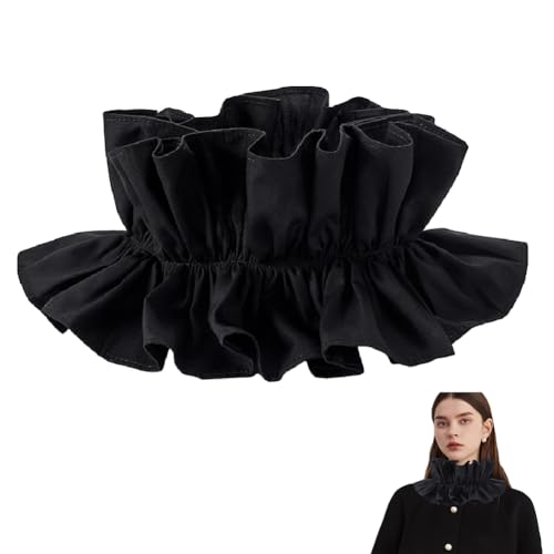 AHANDMAKER Abnehmbarer Falscher Schwarzer Baumwollkragen Mit Plissiertem Vintage Design Pierrot Kostüm Chocker Rüschenhals Accessoire Für Cosplay Historische Outfits AHANDMAKER Abnehmbarer Falscher Schwarzer Baumwollkragen Mit Plissiertem Vintage Design Pierrot Kostüm Chocker Rüschenhals Accessoire Für Cosplay Historische Outfits von AHANDMAKER