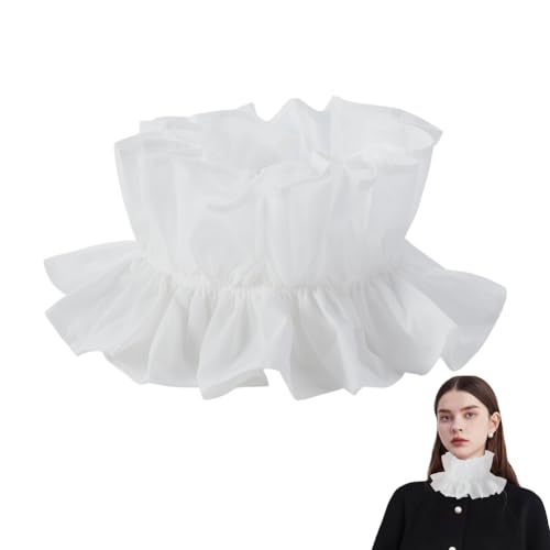 AHANDMAKER Abnehmbarer Falscher Weißer Kragen Aus Baumwolle Mit Plissiertem Vintage Design Pierrot Kostüm Chocker Rüschenhals Accessoire Für Cosplay Historische Outfits AHANDMAKER Abnehmbarer Falscher Weißer Kragen Aus Baumwolle Mit Plissiertem Vintage Design Pierrot Kostüm Chocker Rüschenhals Accessoire Für Cosplay Historische Outfits von AHANDMAKER