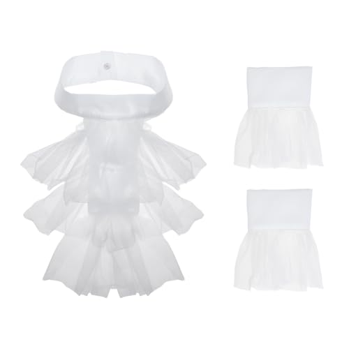 AHANDMAKER Colonial Lace Jabot Manschetten-Set, Halloween-Kostüm-Zubehör, Polyester, abnehmbarer Tüll, Rüschenkragen und Ärmel, für Cosplay, Party, Kleidung, Requisiten, Weiß, Weiss/opulenter Garten, AHANDMAKER Colonial Lace Jabot Manschetten-Set, Halloween-Kostüm-Zubehör, Polyester, abnehmbarer Tüll, Rüschenkragen und Ärmel, für Cosplay, Party, Kleidung, Requisiten, Weiß, Weiss/opulenter Garten, von AHANDMAKER