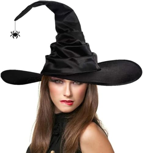 Hexenhut Plissee für Erwachsene, Jugendliche, Frauen, Hexenhut, Halloween, aus Vliesstoff, spitz, schwarz, faltbar, Zubehör, Dekoration, Halloween, Cosplay, Karneval, Party Hexenhut Plissee für Erwachsene, Jugendliche, Frauen, Hexenhut, Halloween, aus Vliesstoff, spitz, schwarz, faltbar, Zubehör, Dekoration, Halloween, Cosplay, Karneval, Party von AHDMR