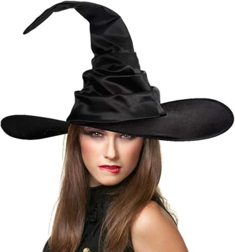 Hexenhut Plissee für Erwachsene, Jugendliche, Frauen, Hexenhut, Halloween, aus Vliesstoff, spitz, schwarz, faltbar, Zubehör, Dekoration, Halloween, Cosplay, Karneval, Party Hexenhut Plissee für Erwachsene, Jugendliche, Frauen, Hexenhut, Halloween, aus Vliesstoff, spitz, schwarz, faltbar, Zubehör, Dekoration, Halloween, Cosplay, Karneval, Party von AHDMR