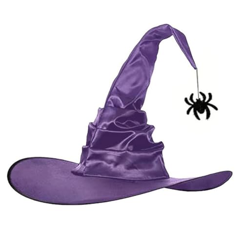 Hexenhut für Frauen, Hexenhut, Halloween, aus Vliesstoff, spitz, schwarz, mit Spinne, Fledermaus, Zubehör, Dekoration, Halloween, Cosplay, Party Hexenhut für Frauen, Hexenhut, Halloween, aus Vliesstoff, spitz, schwarz, mit Spinne, Fledermaus, Zubehör, Dekoration, Halloween, Cosplay, Party von AHDMR