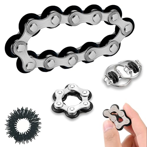 Das 4-Teilige Stressabbau-Spielzeugset Enthält Kreative Designs Wie Flip Chain Und Adhs Spielzeug, Adhs Hilfsmittel Stress Abbauen Und Kindern Mit Adhs Helfen Können, Ihre Konzentration Zu Trainieren von AHEJIOO