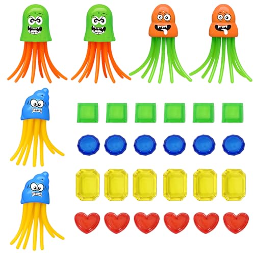 AHEJIOO 6 Stück Wasserspielzeug Kinder,12 cm x 3,2 cm Tauchspielzeug für Kinder und 24 Plastiksteinen Pool Spielzeug, Tauchtiere für Spielzeug, Wasserspielzeug Outdoor, Poolparty Schwimmbad von AHEJIOO