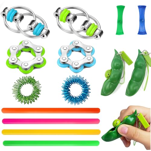 AHEJIOO Fidget Toys Set 14 Stück, Anti Stress Spielzeug für Erwachsene und Kinder, Stress Spielzeug, Sensorische Spielzeuge für Konzentration und Entspannung AHEJIOO Fidget Toys Set 14 Stück, Anti Stress Spielzeug für Erwachsene und Kinder, Stress Spielzeug, Sensorische Spielzeuge für Konzentration und Entspannung von AHEJIOO