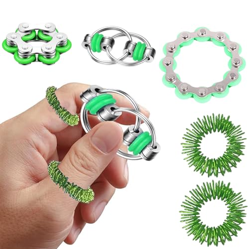 AHEJIOO Anti Stress Spielzeug - 5 Stück ADHS Spielzeug Set für Kinder und Erwachsene, Stress Spielzeug zur Förderung der Konzentration und Stressabbau, Fidget Toys für Reisen und Alltag, Grün AHEJIOO Anti Stress Spielzeug - 5 Stück ADHS Spielzeug Set für Kinder und Erwachsene, Stress Spielzeug zur Förderung der Konzentration und Stressabbau, Fidget Toys für Reisen und Alltag, Grün von AHEJIOO