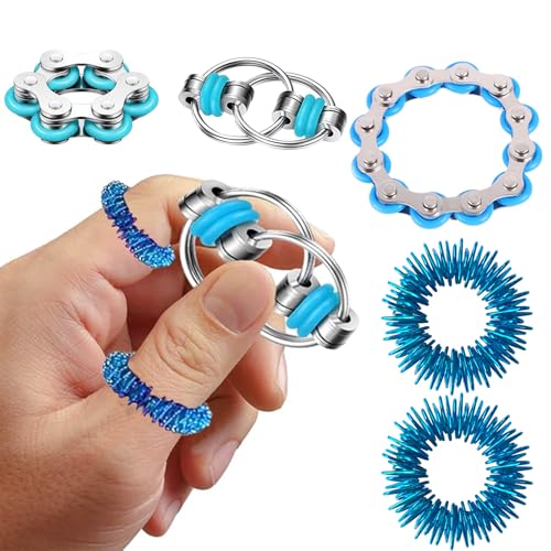AHEJIOO Anti Stress Spielzeug - 5 Stück ADHS Spielzeug Set für Kinder und Erwachsene, Stressabbau Spielzeug Fidget Toys für Konzentration und Entspannung, Blau AHEJIOO Anti Stress Spielzeug - 5 Stück ADHS Spielzeug Set für Kinder und Erwachsene, Stressabbau Spielzeug Fidget Toys für Konzentration und Entspannung, Blau von AHEJIOO