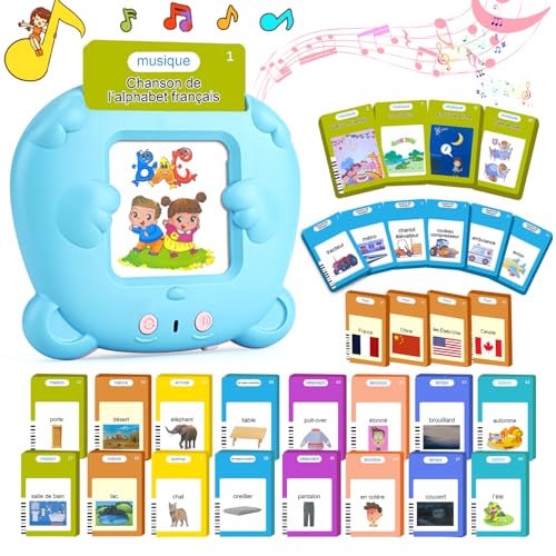 AHJ Sprechende Lernkarten Französisch, Lernkarten Französisch 255 Blätter 510 Wörter, Flash Karten Französisch, Interaktives Sprachspiele Französisch für Kinder ab 2-6 Jahr -Blau AHJ Sprechende Lernkarten Französisch, Lernkarten Französisch 255 Blätter 510 Wörter, Flash Karten Französisch, Interaktives Sprachspiele Französisch für Kinder ab 2-6 Jahr -Blau von AHJ