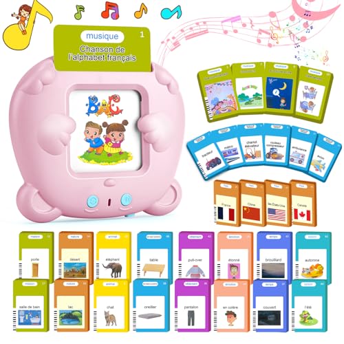 AHJ Sprechende Lernkarten Französisch, Lernkarten Französisch 255 Blätter 510 Wörter, Flash Karten Französisch, Interaktives Sprachspiele Französisch für Kinder ab 2-6 Jahr -Rosa AHJ Sprechende Lernkarten Französisch, Lernkarten Französisch 255 Blätter 510 Wörter, Flash Karten Französisch, Interaktives Sprachspiele Französisch für Kinder ab 2-6 Jahr -Rosa von AHJ