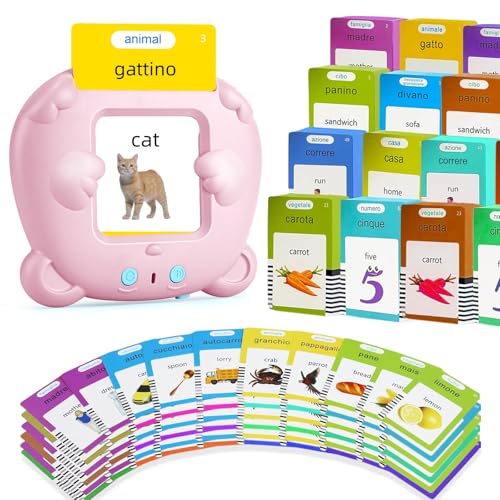 AHJ Sprechende Lernkarten Italienisch, Kinder Lernkarten Italienisch mit 255 Blätter 510 Wörter, Interaktives Sprachspiele Italienisch, Nur Italienisch/Nur Englisch/Oder Beides Lernspielzeug AHJ Sprechende Lernkarten Italienisch, Kinder Lernkarten Italienisch mit 255 Blätter 510 Wörter, Interaktives Sprachspiele Italienisch, Nur Italienisch/Nur Englisch/Oder Beides Lernspielzeug von AHJ