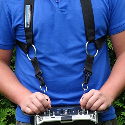 AHLtec Verstellbarer Komfort Kreuzgurt Senderpulte - Schwarz - zum Beispiel für Yuneec ST16 ST16S ST24 / Mavic Senderpult - Profi Zubehör von AHLtec