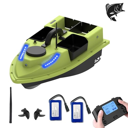 AHWZ GPS-Angelköder mit 2 × 5200 mAh Akkus, 600 m Fernbedienung, automatische Rückkehr, Nachtlicht, Doppel-Trichter, RC-Angelboot für die Lieferung von Ködern und Suche nach AHWZ GPS-Angelköder mit 2 × 5200 mAh Akkus, 600 m Fernbedienung, automatische Rückkehr, Nachtlicht, Doppel-Trichter, RC-Angelboot für die Lieferung von Ködern und Suche nach von AHWZ