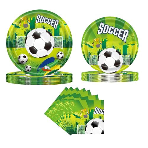 AIBAOBAO Partygeschirr Kindergeburtstag, 40 Pcs Fussball Geburtstag Deko Kinder, Pappteller Geburtstag, 20 Pappteller, 20 Servietten für 20 Gäste Mädchen Junge Mottoparty AIBAOBAO Partygeschirr Kindergeburtstag, 40 Pcs Fussball Geburtstag Deko Kinder, Pappteller Geburtstag, 20 Pappteller, 20 Servietten für 20 Gäste Mädchen Junge Mottoparty von AIBAOBAO