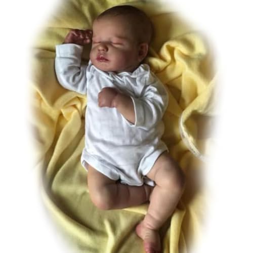 AIBAOLIAN Reborn Puppe 22Zoll 55cm Sieht aus wie EIN echtes Baby Weiches Vinylsilikon Realistisch Reborn Baby Handgemacht Neugeborene Echte Babypuppe von AIBAOLIAN