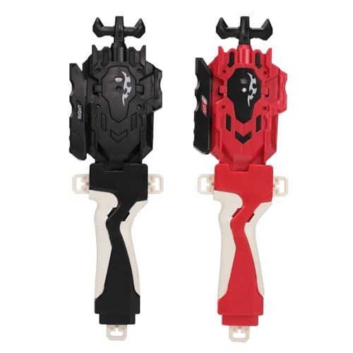 AIBREAY 2 Burst Kampfkreisel Schnur Launchers mit Griff, Battling Tops String Starter, L/R Spin DB Layer Launcher, Kompatibel mit Burst-Serien kreisel, Schwarz Rot Set von AIBREAY