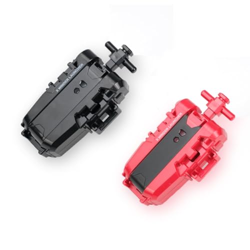 AIBREAY 2 kreisel X String Launchers, Kampfkreisel Starter Set, Battling Tops Schnur Launcher, Battle Spinner Starters, Kompatibel mit X-Serien kreisel, Schwarz Rot Set von AIBREAY