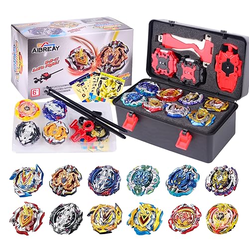 AIBREAY Burst Kreisel Battle Set, 12 Kampfkreisel 2 Launchers 1 Schnur Starter mit Griff, Spinning Top Box, Battle Burst mit Kreisel Kinder, ab 6 Jahren AIBREAY Burst Kreisel Battle Set, 12 Kampfkreisel 2 Launchers 1 Schnur Starter mit Griff, Spinning Top Box, Battle Burst mit Kreisel Kinder, ab 6 Jahren von AIBREAY
