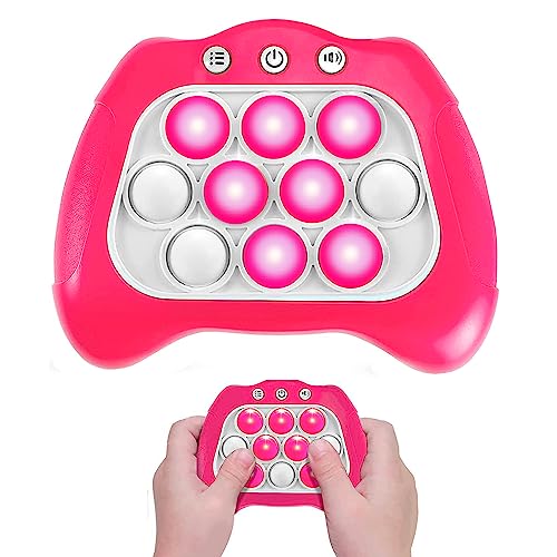 Quick Push Spiel, Pop It Fidget Elektronisches Sensorspiel, Bubble Sensory Squeeze Toys, Push Bubble Fidget, Light Up Game,Dekompressions Spielzeug Machine Geschenk für Kinder und Erwachsene （Pink） von AICARGER