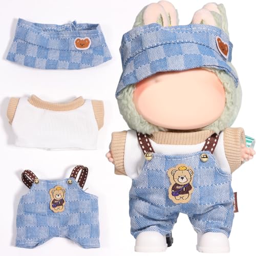 AICase Für La Bubu-Kleidung/für La Bubu-Outfits, Kleidungsset für 17 cm große Lubu-Puppe, 3-teiliges Set mit Hutkleidung für LA BUBU, Jungen und Mädchen, stilvolle entzückende Puppenkleidung Zubehör von AICase