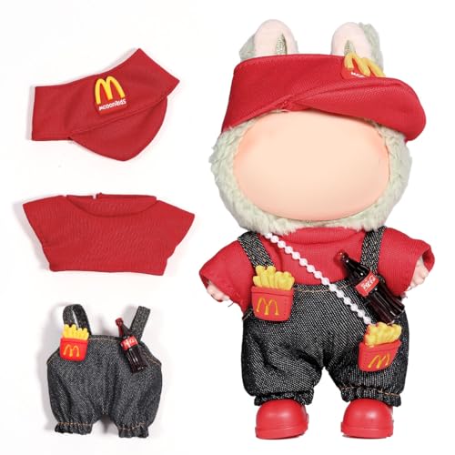 AICase Für Labubu-Kleidung/für Labubu-Outfits, Kleidungsset für 17 cm große Lububu-Puppe, 3-teiliges Set mit Hutkleidung für LA BUBU, Jungen und Mädchen, stilvolle entzückende Puppenkleidungszubehör von AICase