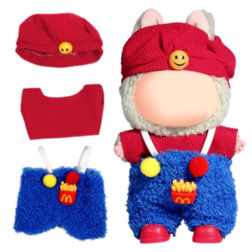 AICase Für Labubu-Kleidung/für Labubu-Outfits, Kleidungsset für 17 cm große Lububu-Puppe, 3-teiliges Set mit Hutkleidung für LA BUBU, Jungen und Mädchen, stilvolle entzückende Puppenkleidungszubehör von AICase