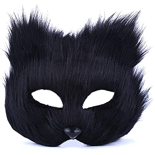 Halloween-Fuchsmaske, Fell-Tier-Halbgesichtsmaske, Kostüm für Halloween, Weihnachten, Karneval, Maskerade, Cosplay, Party von AIDIER