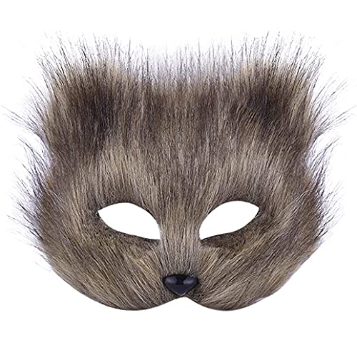 Halloween-Fuchsmaske, Fell-Tier-Halbgesichtsmaske, Kostüm für Halloween, Weihnachten, Karneval, Maskerade, Cosplay, Party Halloween-Fuchsmaske, Fell-Tier-Halbgesichtsmaske, Kostüm für Halloween, Weihnachten, Karneval, Maskerade, Cosplay, Party von AIDIER
