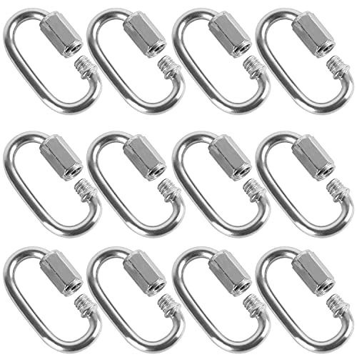 AIDIRui Anschluss einer Kette aus Edelstahl 12 Stück Quick Link 4 mm, Verriegelungsoptik in D-Form für Karabiner, Belastung 500 Pfund AIDIRui Anschluss einer Kette aus Edelstahl 12 Stück Quick Link 4 mm, Verriegelungsoptik in D-Form für Karabiner, Belastung 500 Pfund von AIDIRui